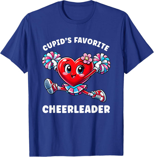 Cupid's Favorite Cheerleader Valentine's Day Cheerleading T-Shirt - T-Shirt | Royal