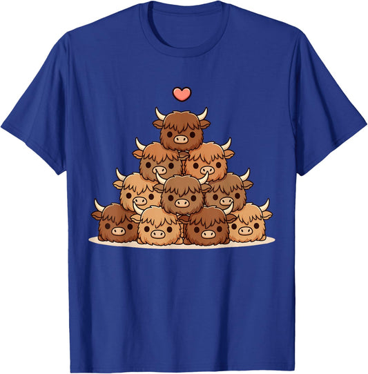 Highland Cow Cute Anime Kawaii T-Shirt - T-Shirt | Royal