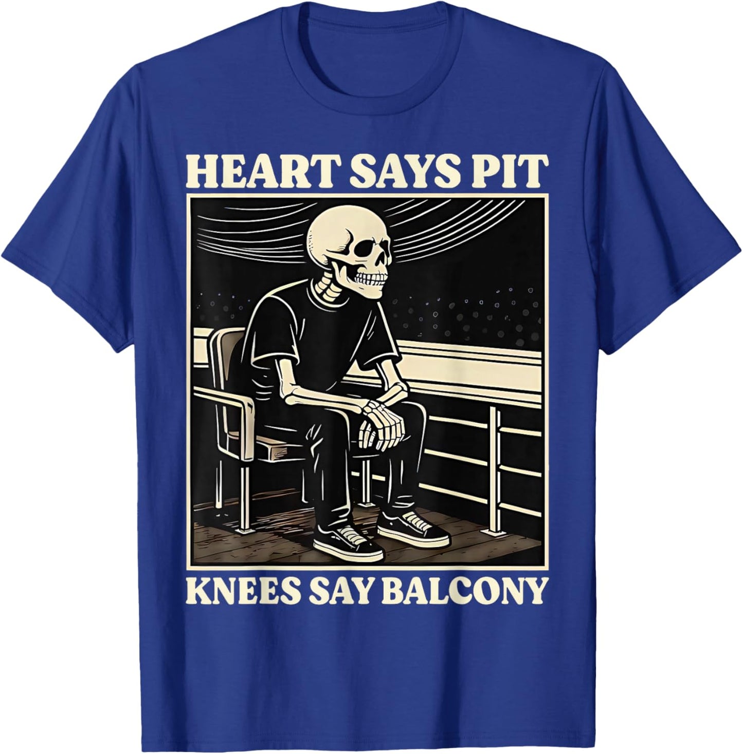 Retro Heart Says Pit Knees Say Balcony Men T-Shirt - T-Shirt | Royal