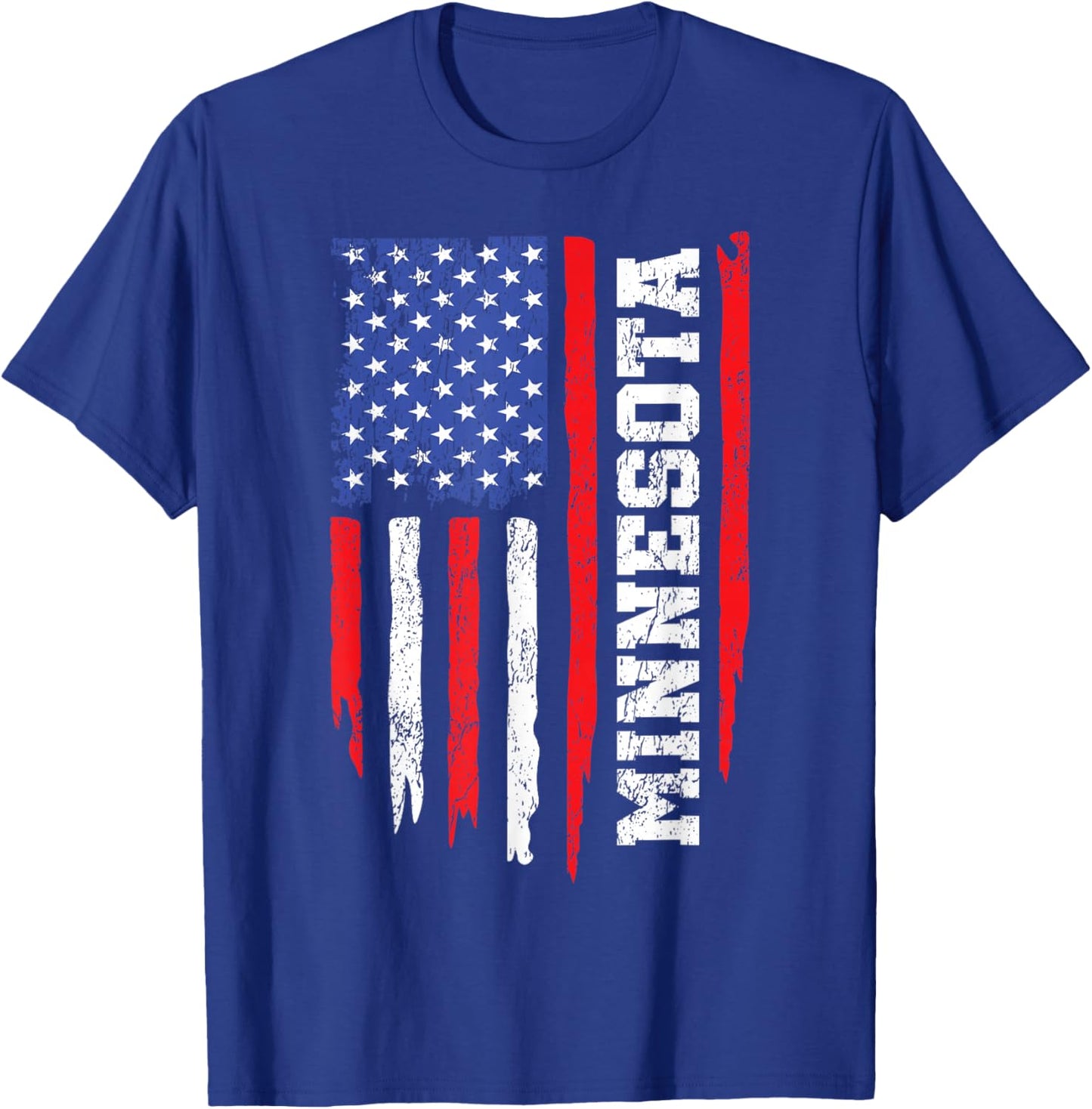 Minnesota Throwback MN Vintage US American Flag Minnesota T-Shirt - T-Shirt | Royal