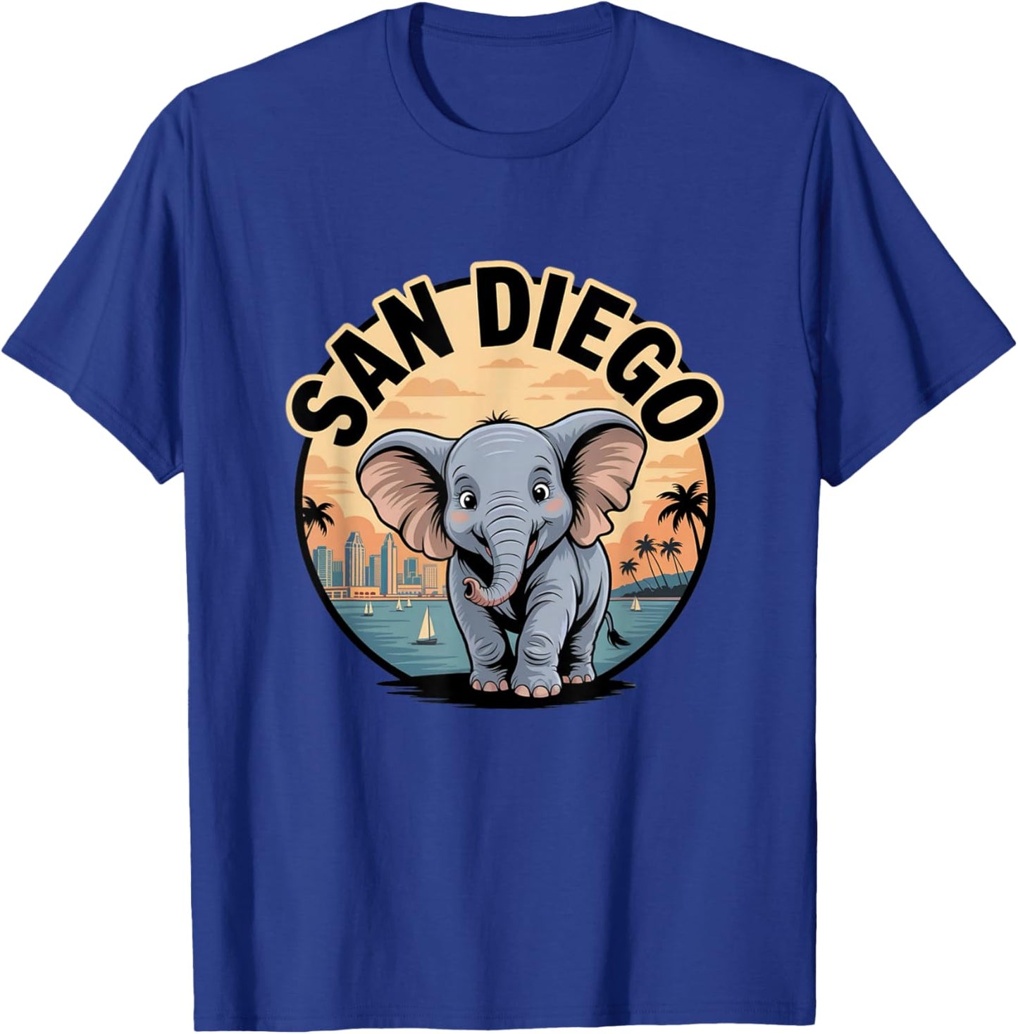 San Diego Elephant Cute Animal City Zoo Park T-Shirt - T-Shirt | Royal
