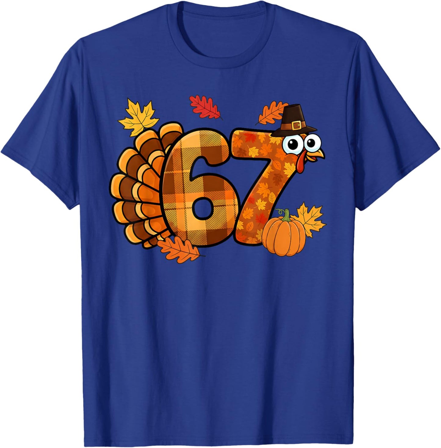 Six Seven 6 7 Meme Turkey Thanksgiving Boy Girl Kids T-Shirt - T-Shirt | Royal