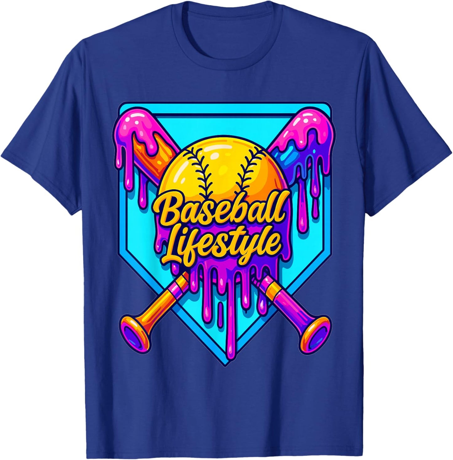Baseball Drip Outfit Boys, Ice Cream Drip Baseball Lifestyle T-Shirt - T-Shirt | Royal