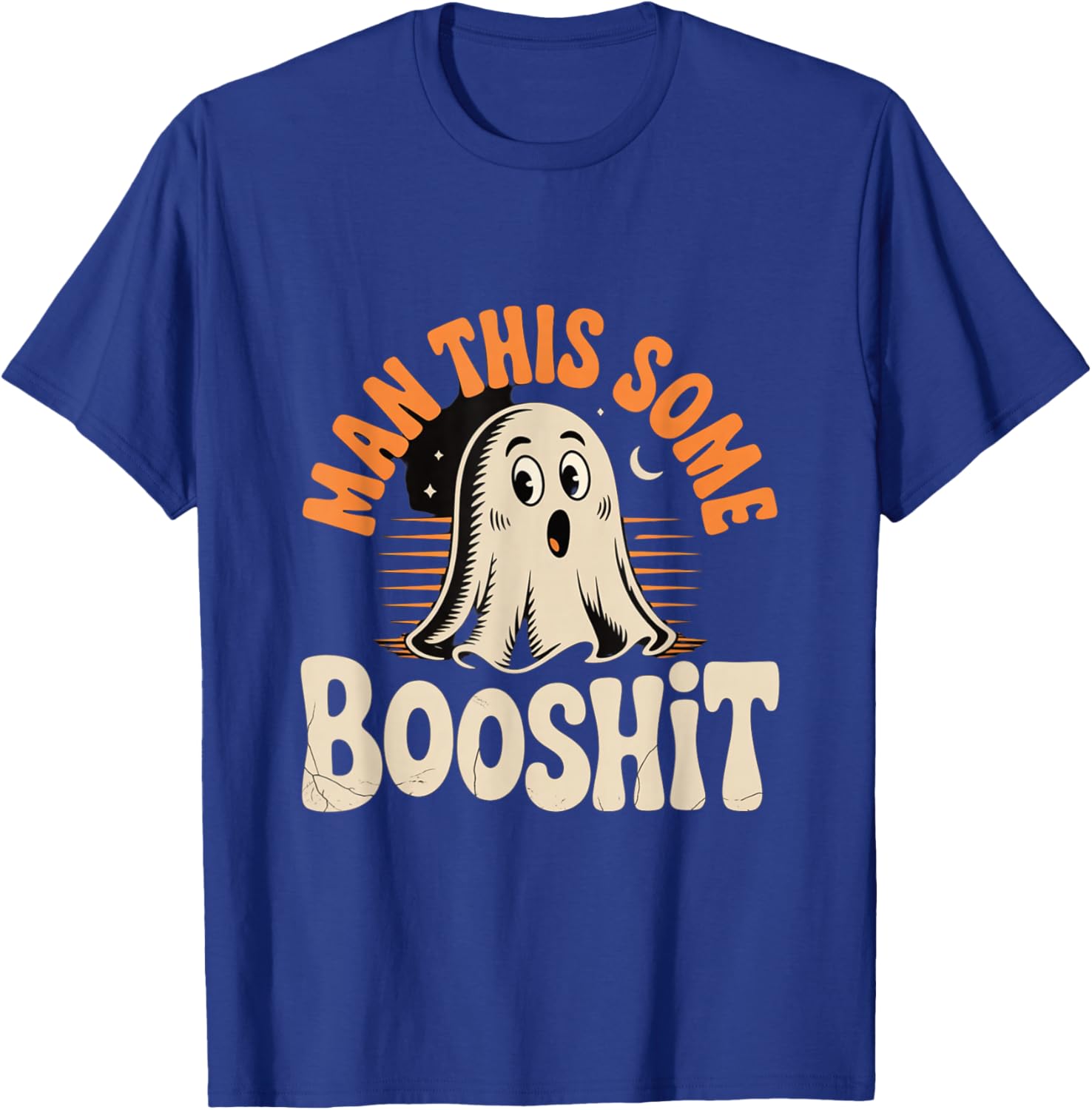 Man This Some Booshit Funny Ghost Halloween Design T-Shirt - T-Shirt | Royal
