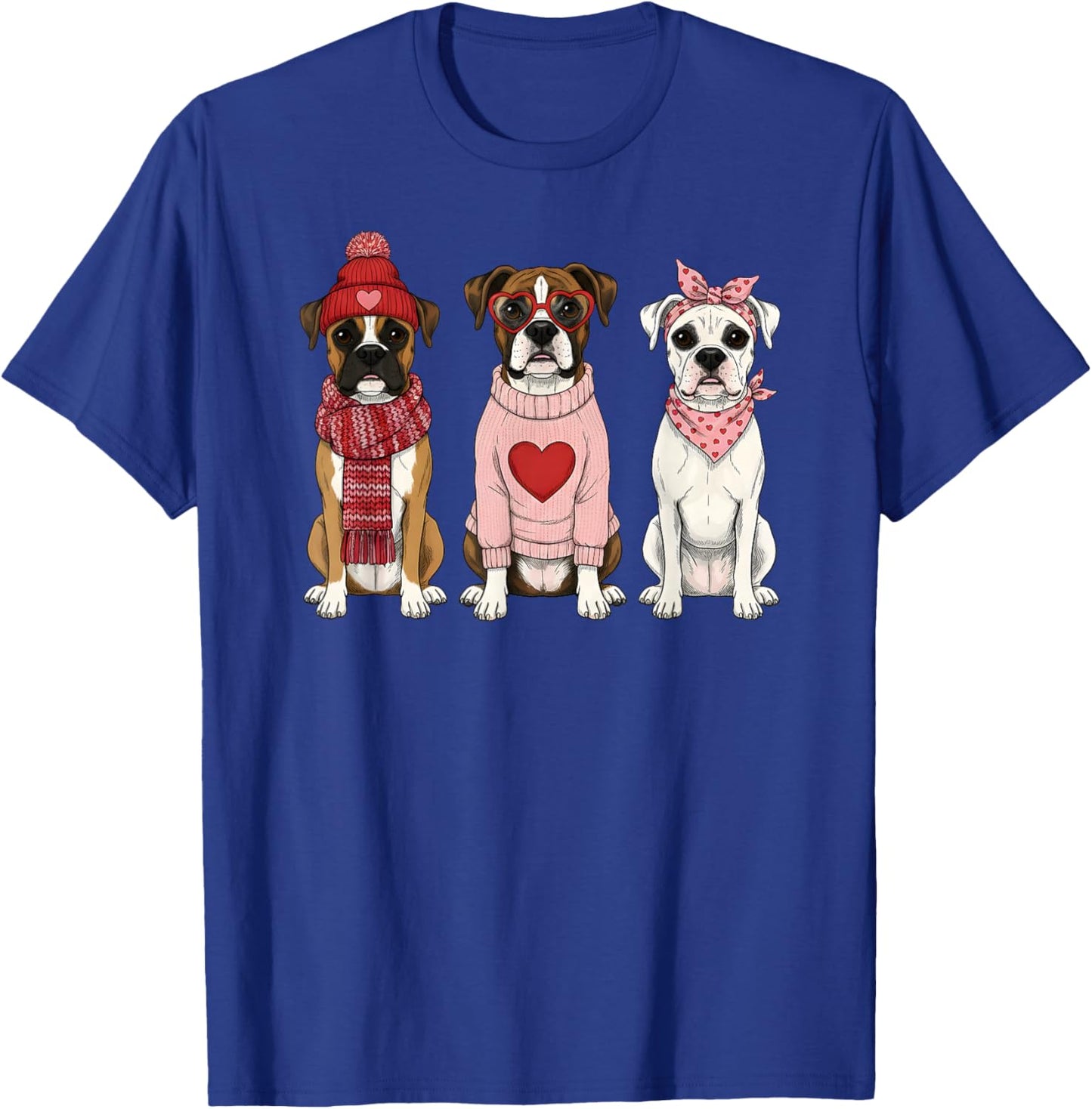 Cute Boxer Dog Valentine T-Shirt - T-Shirt | Royal