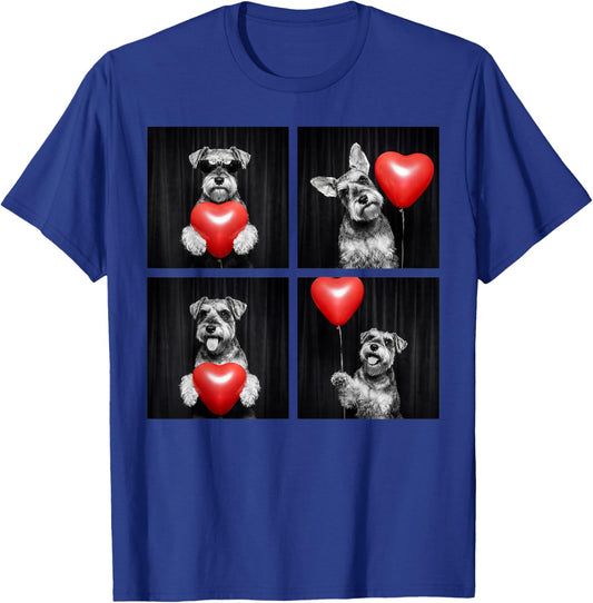Funny Schnauzer Photobooth Dog Lover Design Valentines T-Shirt - T-Shirt | Royal