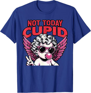 Anti Valentines Day Not Today Cupid Funny Humor Women Men T-Shirt - T-Shirt | Royal