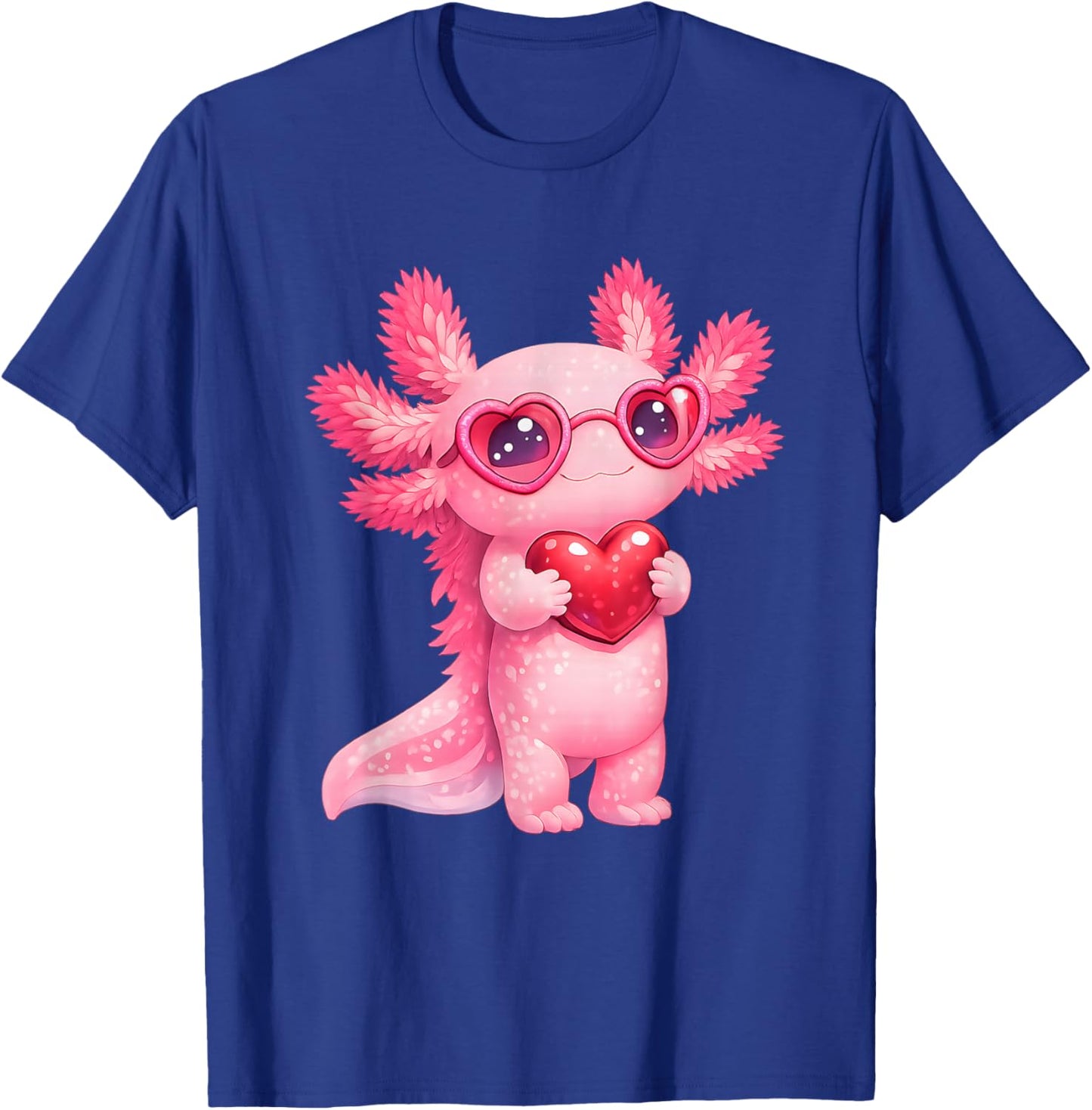 Cute Axolotl Valentines Day Love Funny Kids Gift T-Shirt - T-Shirt | Royal