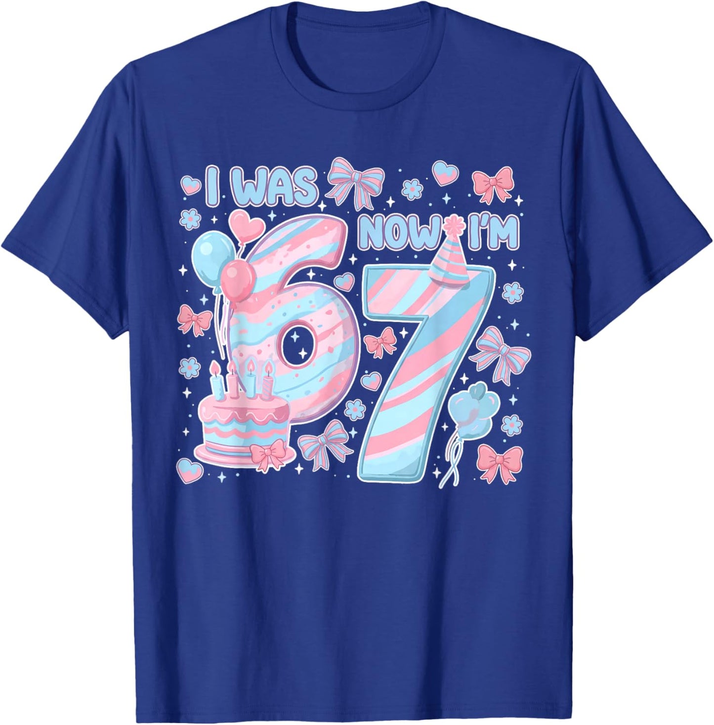 8 Year Old 8th Birthday Funny Six Seven 67 Meme Toddler Girl T-Shirt - T-Shirt | Royal