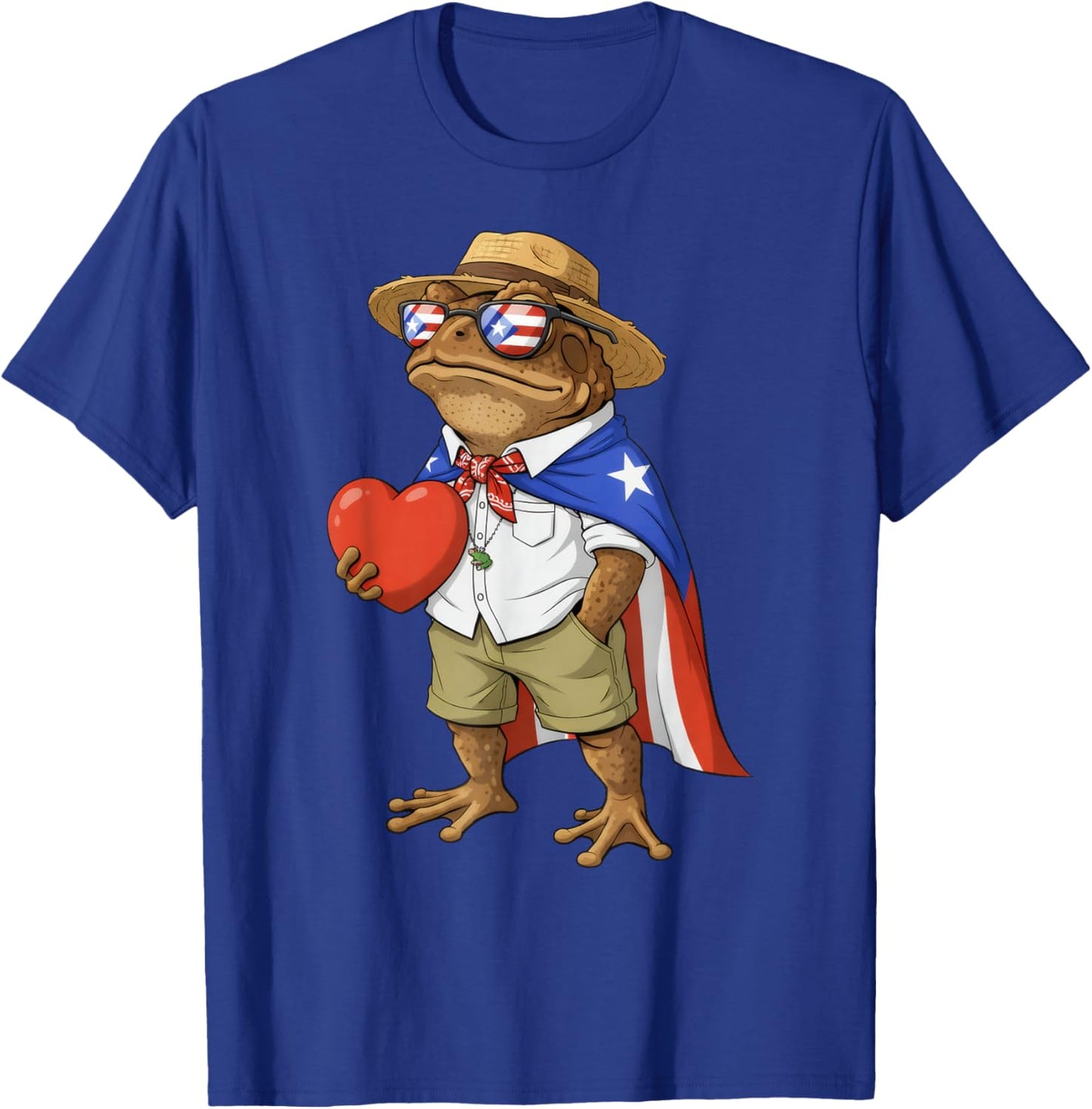 Coqui Frog Puerto Rico Flag Puerto Rican Valentine Heart T-Shirt - T-Shirt | Royal