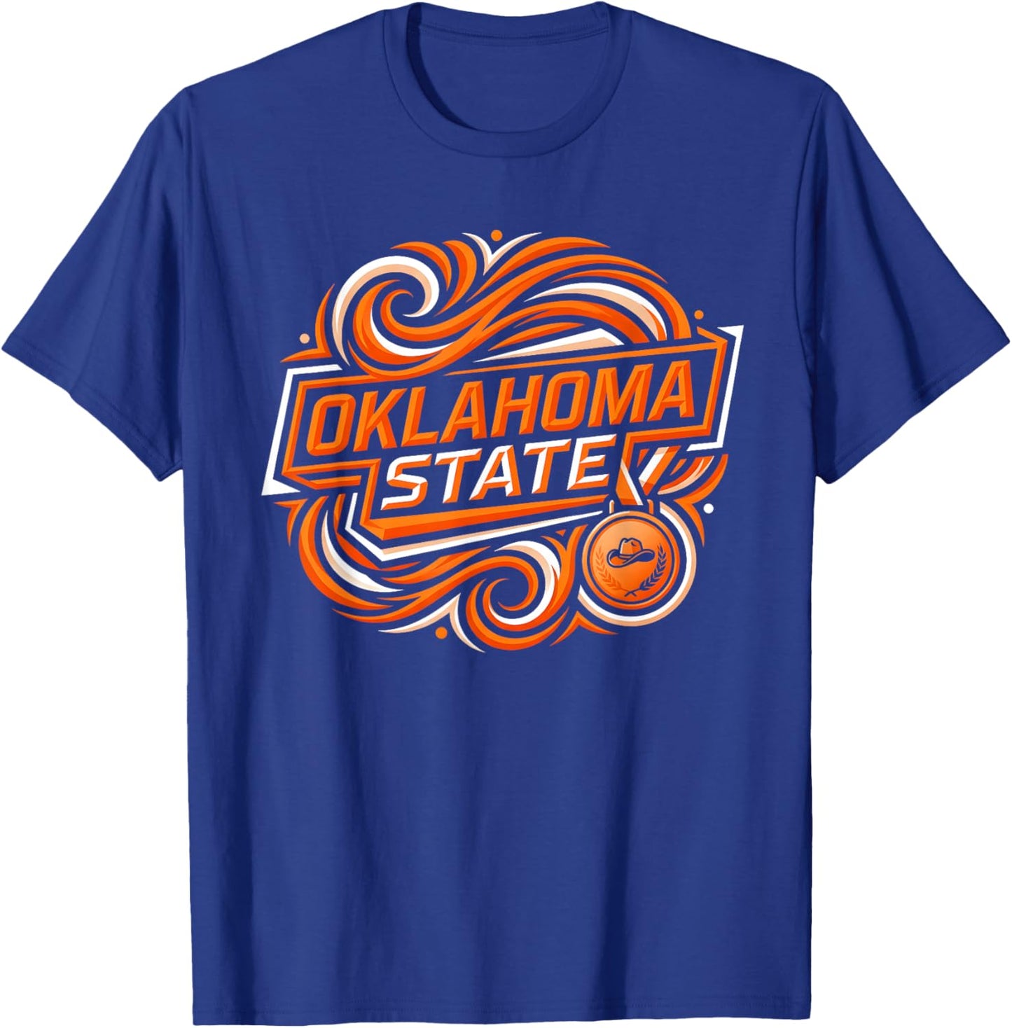 Oklahoma State with USA Design Apparel T-Shirt - T-Shirt | Royal