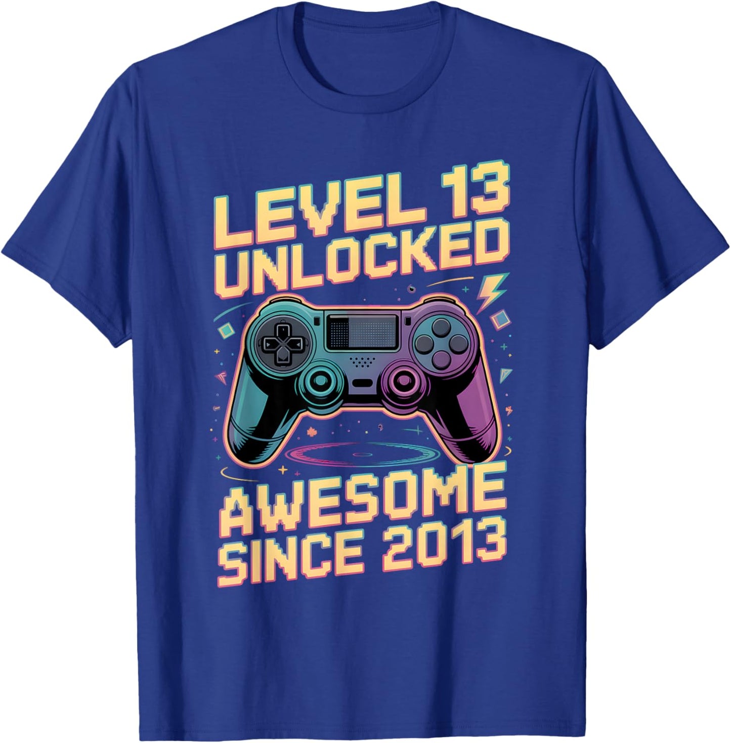 13th Birthday Boy Gift Level 13 Gamer 2013 13 Year Old Party T-Shirt - T-Shirt | Royal