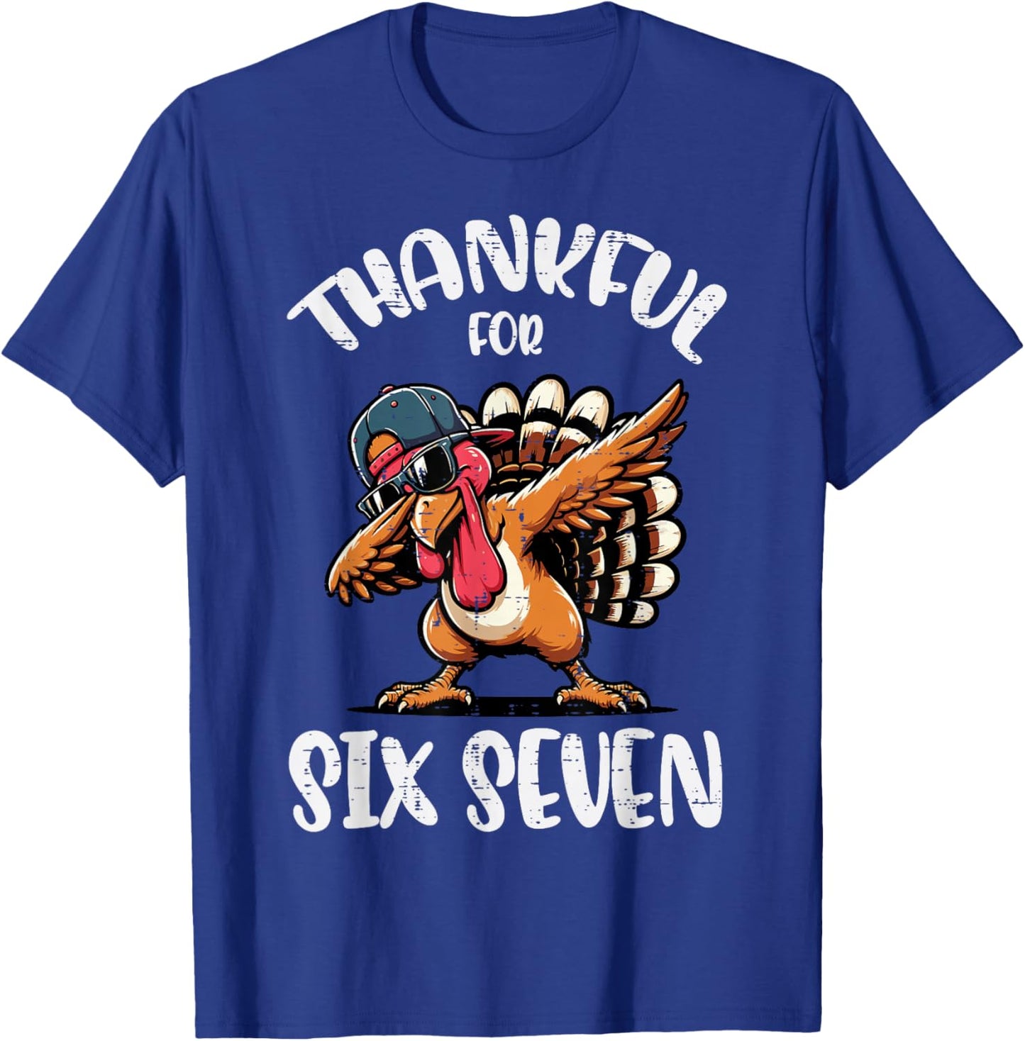 Thankful for Six Seven 6 7 Meme 67 Thanksgiving Turkey Boys T-Shirt - T-Shirt | Royal