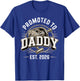 First Time Dad Promoted to Daddy Est 2026 Fishing T-Shirt - T-Shirt | Royal