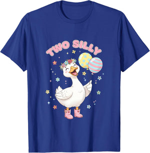 Two Silly 2nd Second Birthday Funny Goose Bday Toddler Girl T-Shirt - T-Shirt | Royal