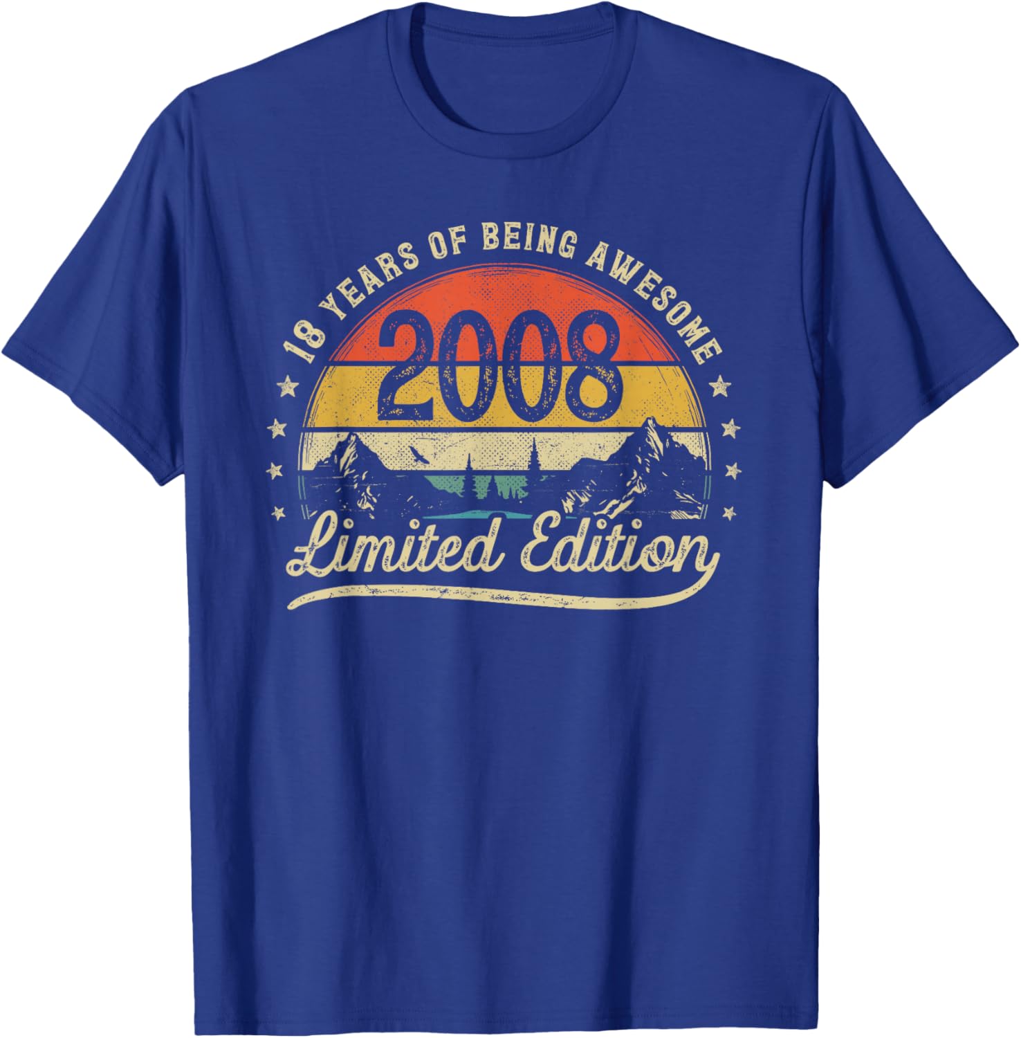 Vintage 2008 18 Years Old 18th Birthday T-Shirt - T-Shirt | Royal