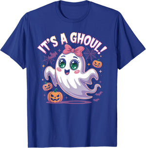 It's A Ghoul! Halloween Gender Reveal Shirt Spooky Halloween T-Shirt - T-Shirt | Royal