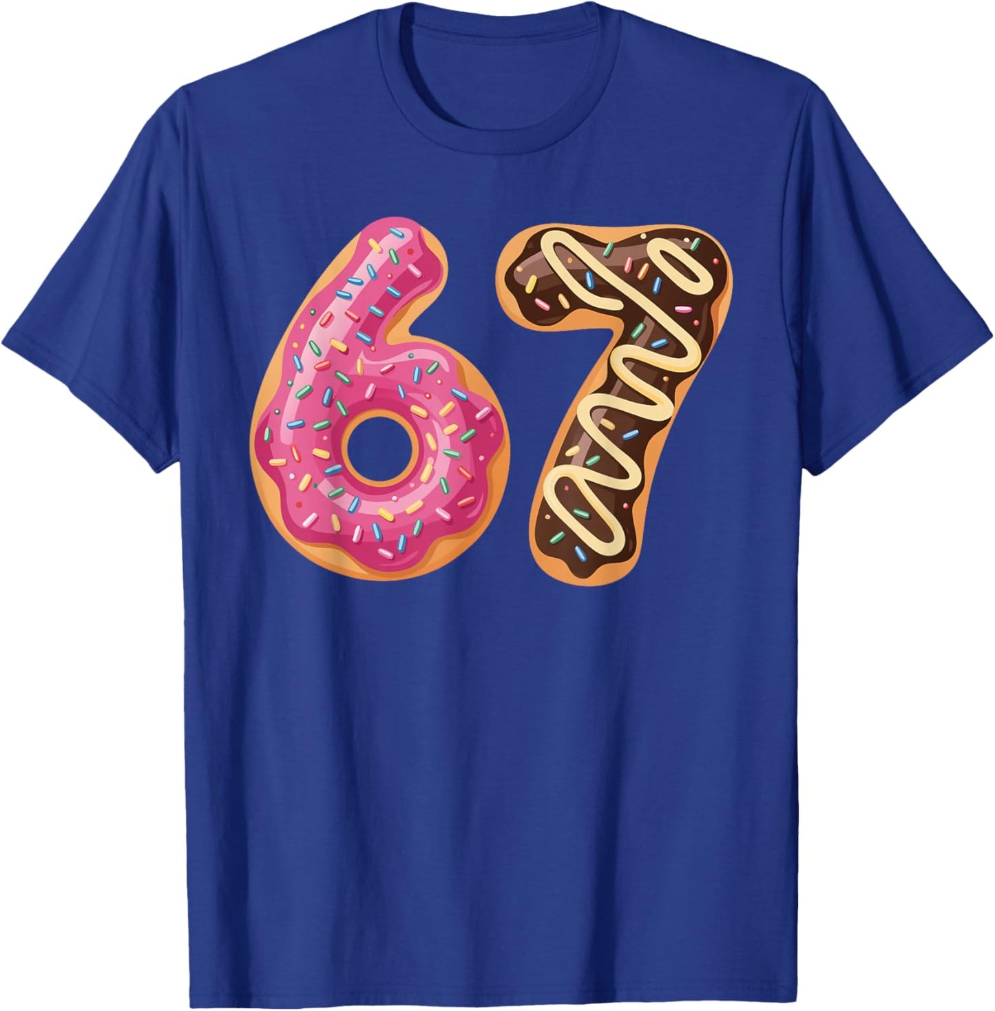 67 Six Seven Donut Meme Funny Sweet Sprinkles T-Shirt - T-Shirt | Royal