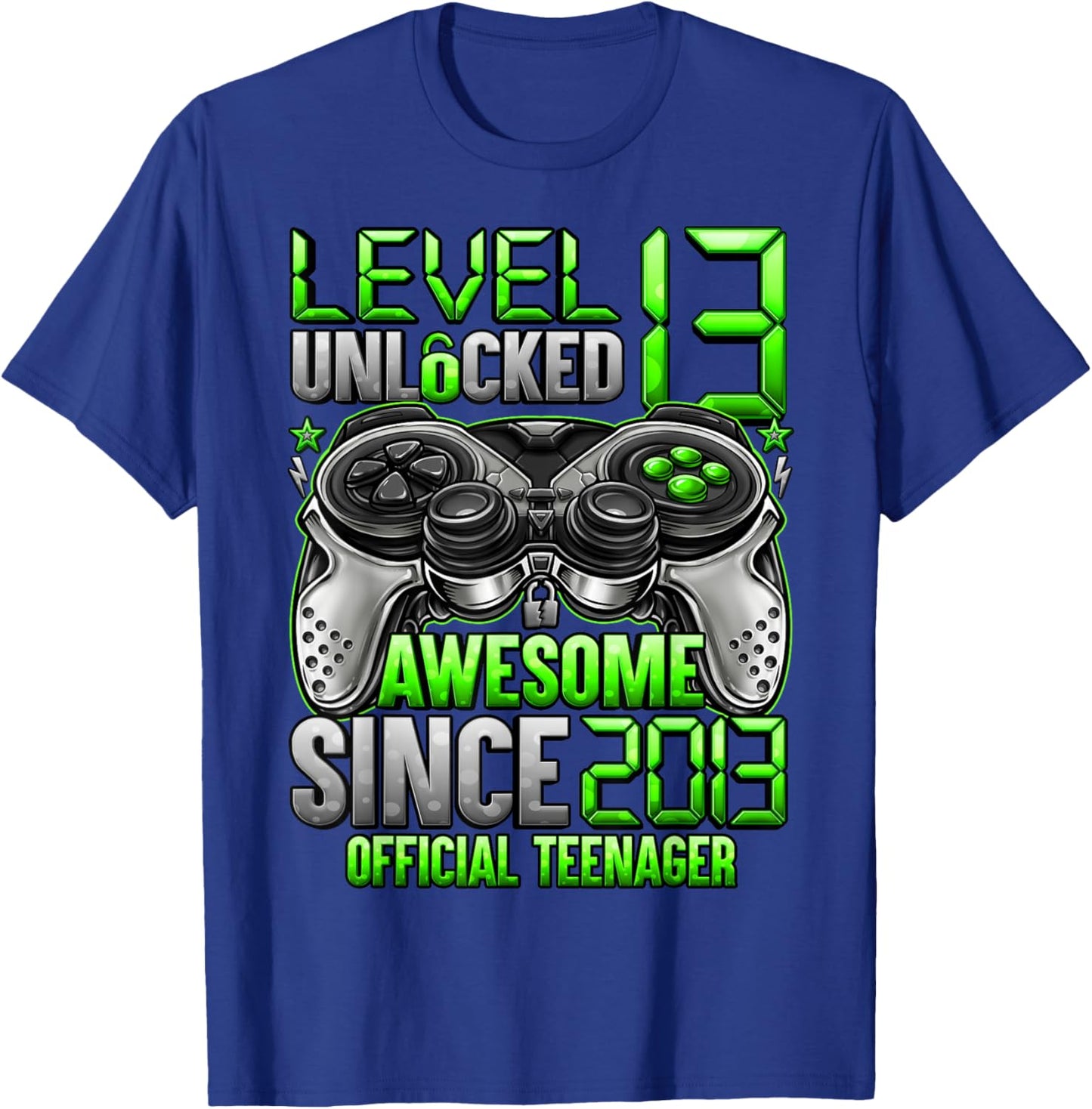 Official Teenager Level 13 Unlocked Boys 13th Birthday Boy T-Shirt - T-Shirt | Royal