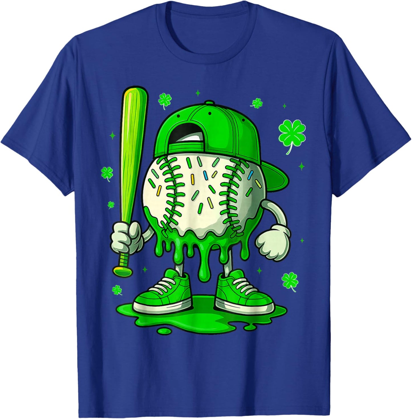 Baseball Drip Icecream Apparel Youth Boy St Patricks Day T-Shirt - T-Shirt | Royal