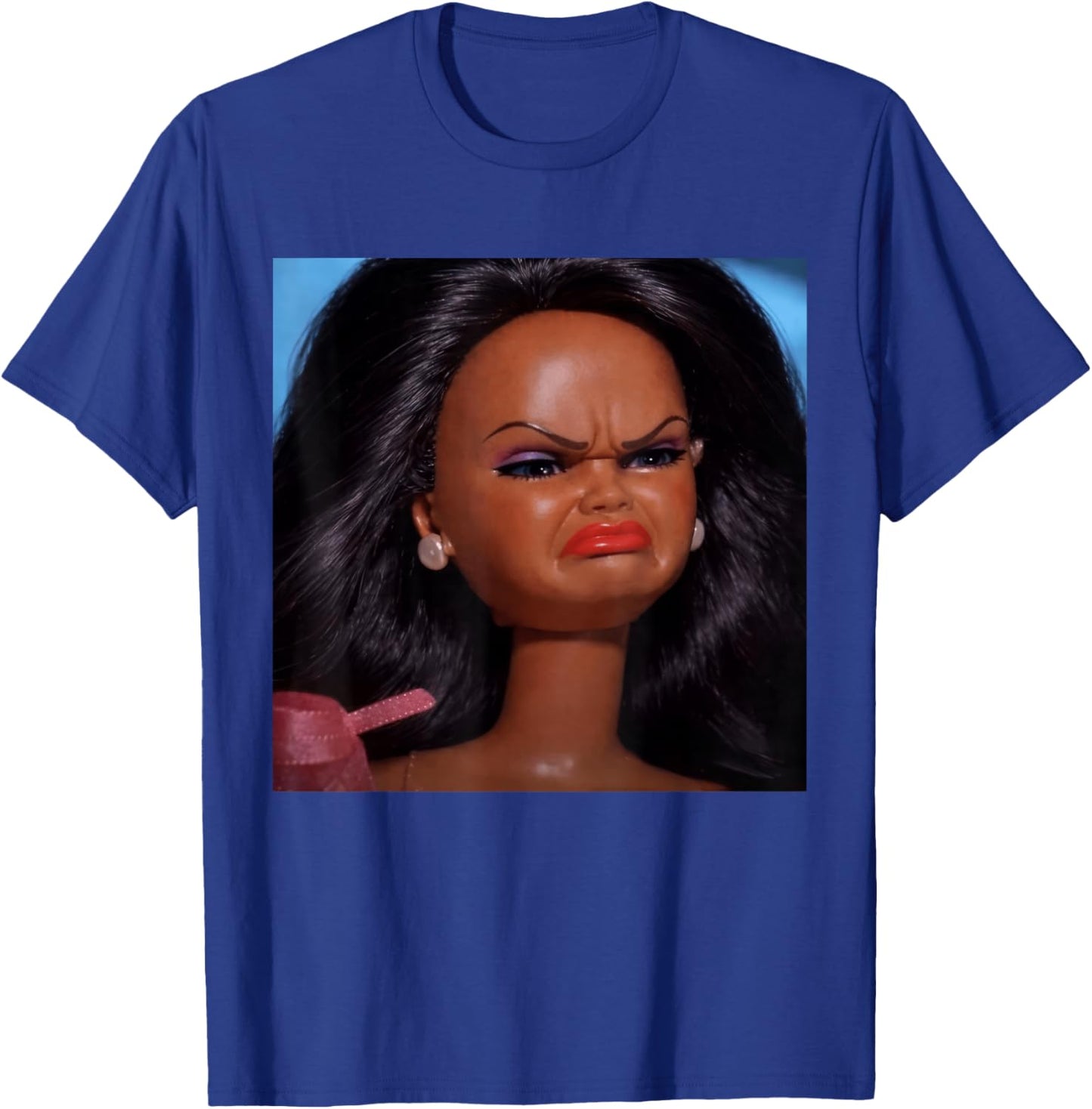 Angry Disgusted Black Doll Face Meme Reaction Meme Funny T-Shirt - T-Shirt | Royal