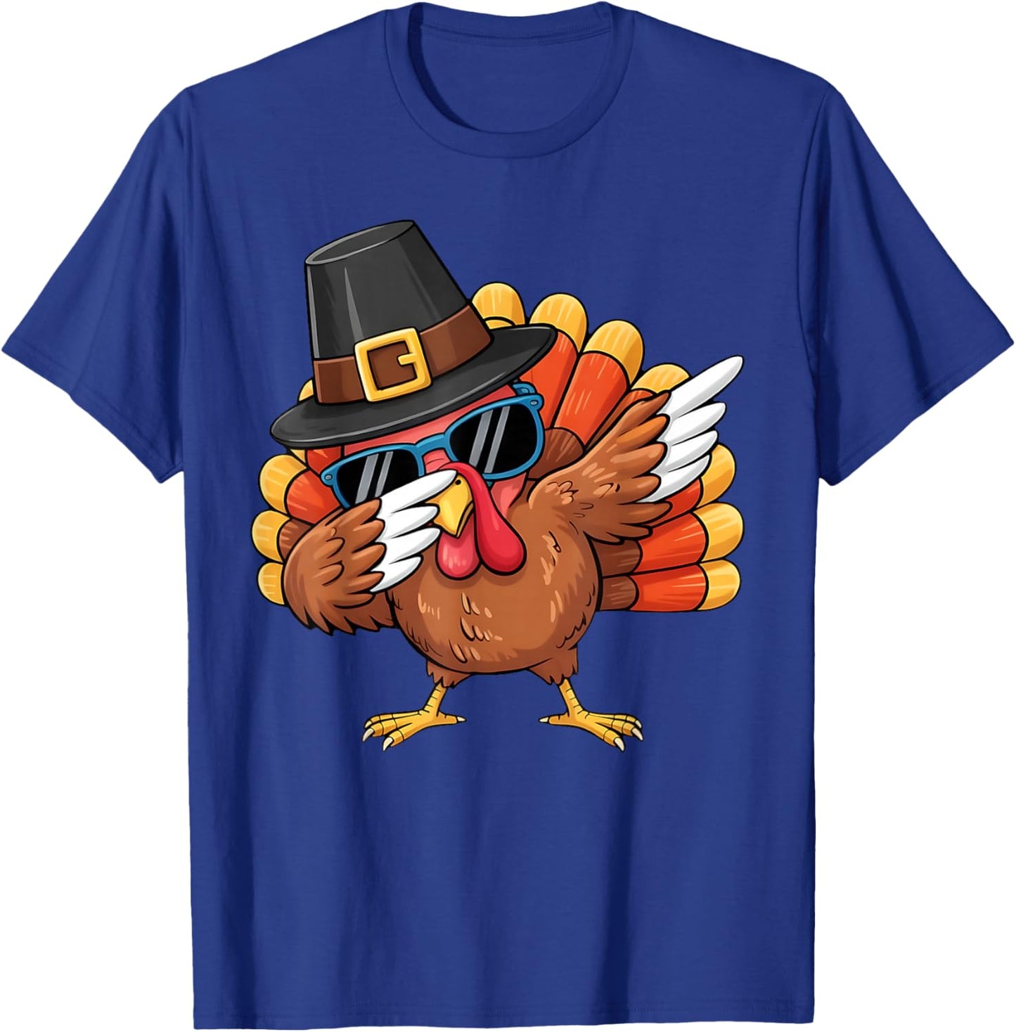 Dabbing Turkey Thanksgiving Day Boys Girls Men Funny Dab T-Shirt - T-Shirt | Royal