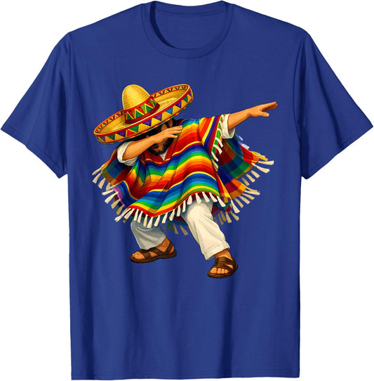 Dabbing Mexican Poncho Cinco De Mayo 5 De Mayo Men Women T-Shirt - T-Shirt | Royal