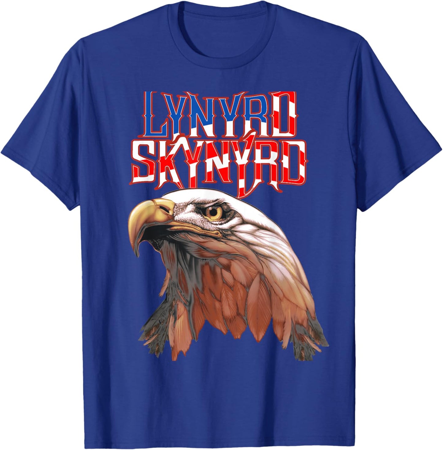 Lynyrd Skynyrd Americana Eagle Free Bird Retro Rock Flag US T-Shirt - T-Shirt | Royal