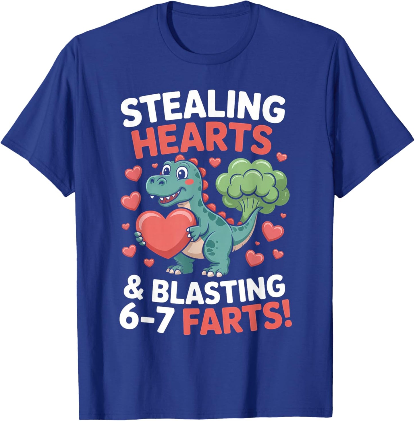 67 Meme Stealing Hearts Dinosaur Valentine's Day Kids Boys T-Shirt - T-Shirt | Royal