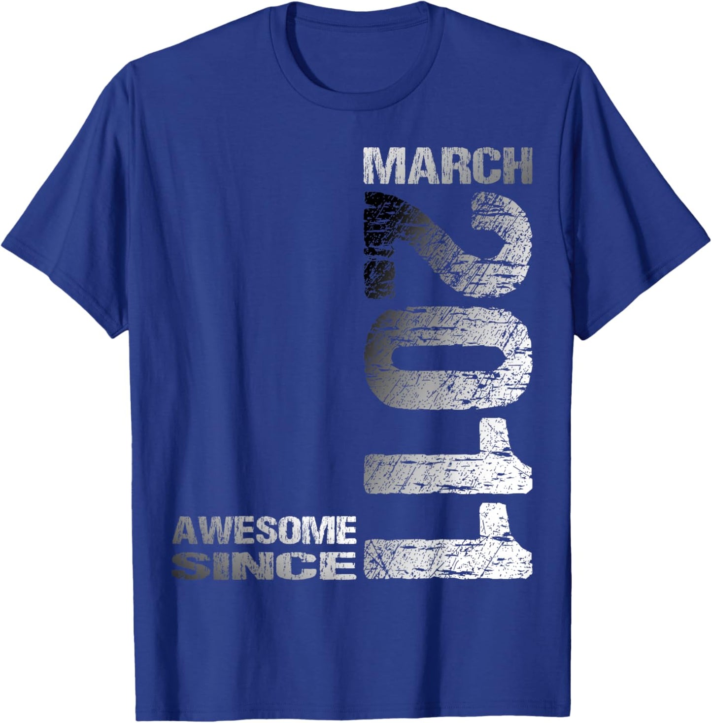 Awesome Since March 2011 Vintage 15. Birthday T-Shirt - T-Shirt | Royal