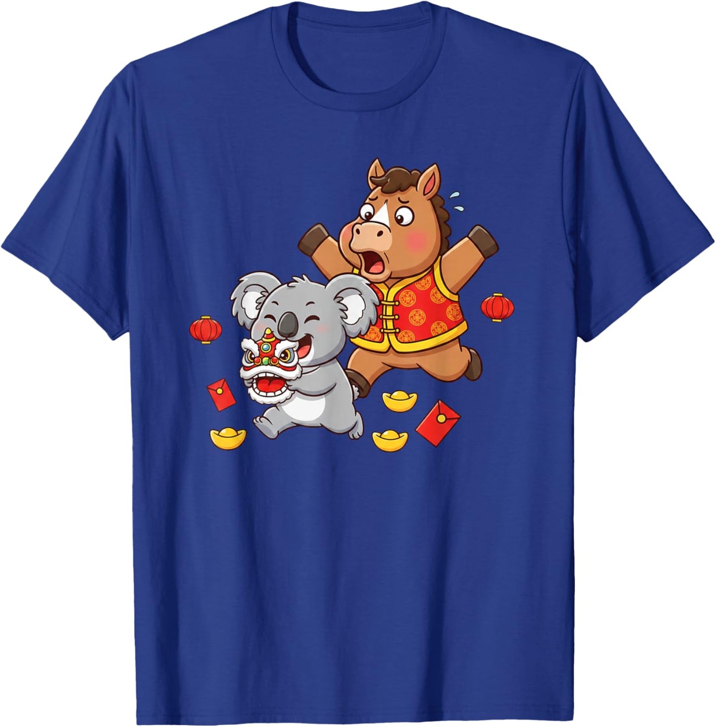 Chinese Horse Koala Funny Kids Happy New Year T-Shirt - T-Shirt | Royal