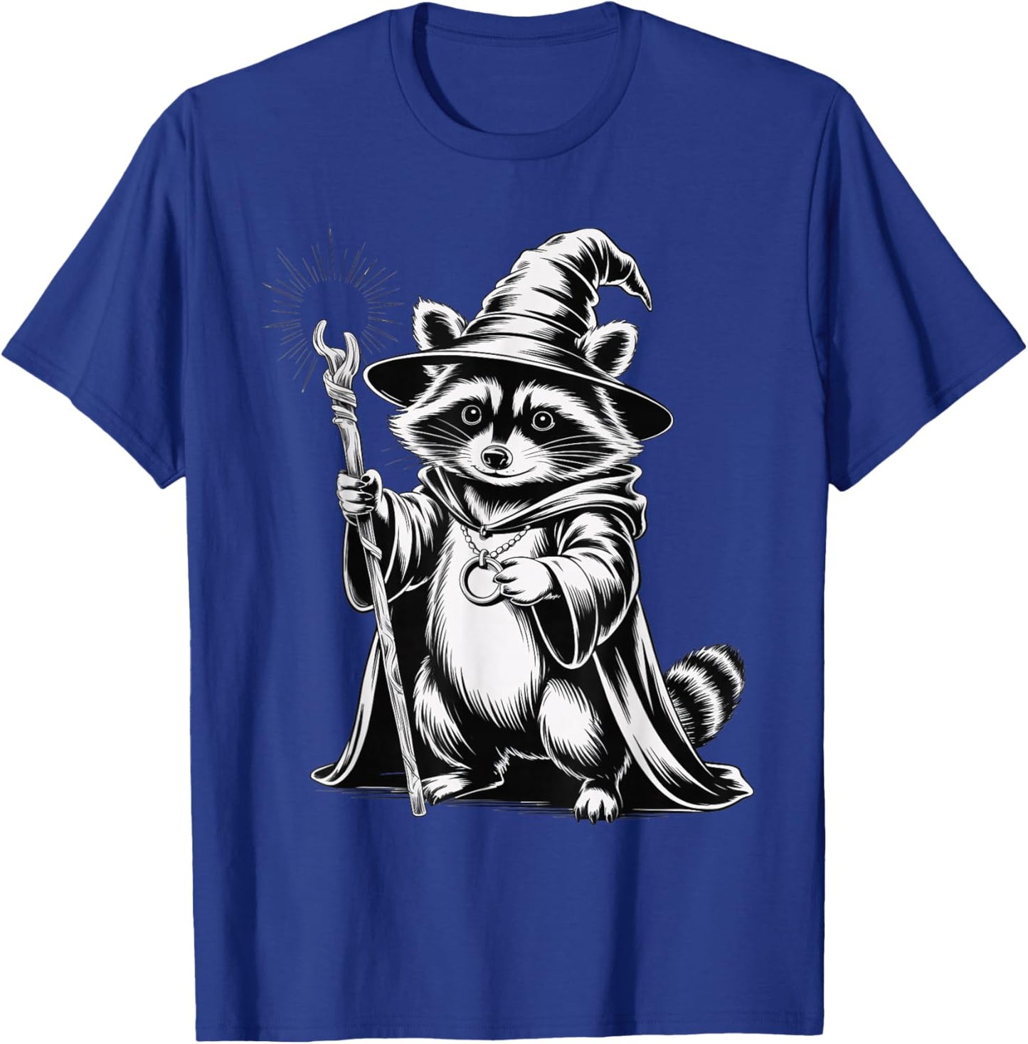 Funny Wizard Raccoon T-Shirt - T-Shirt | Royal