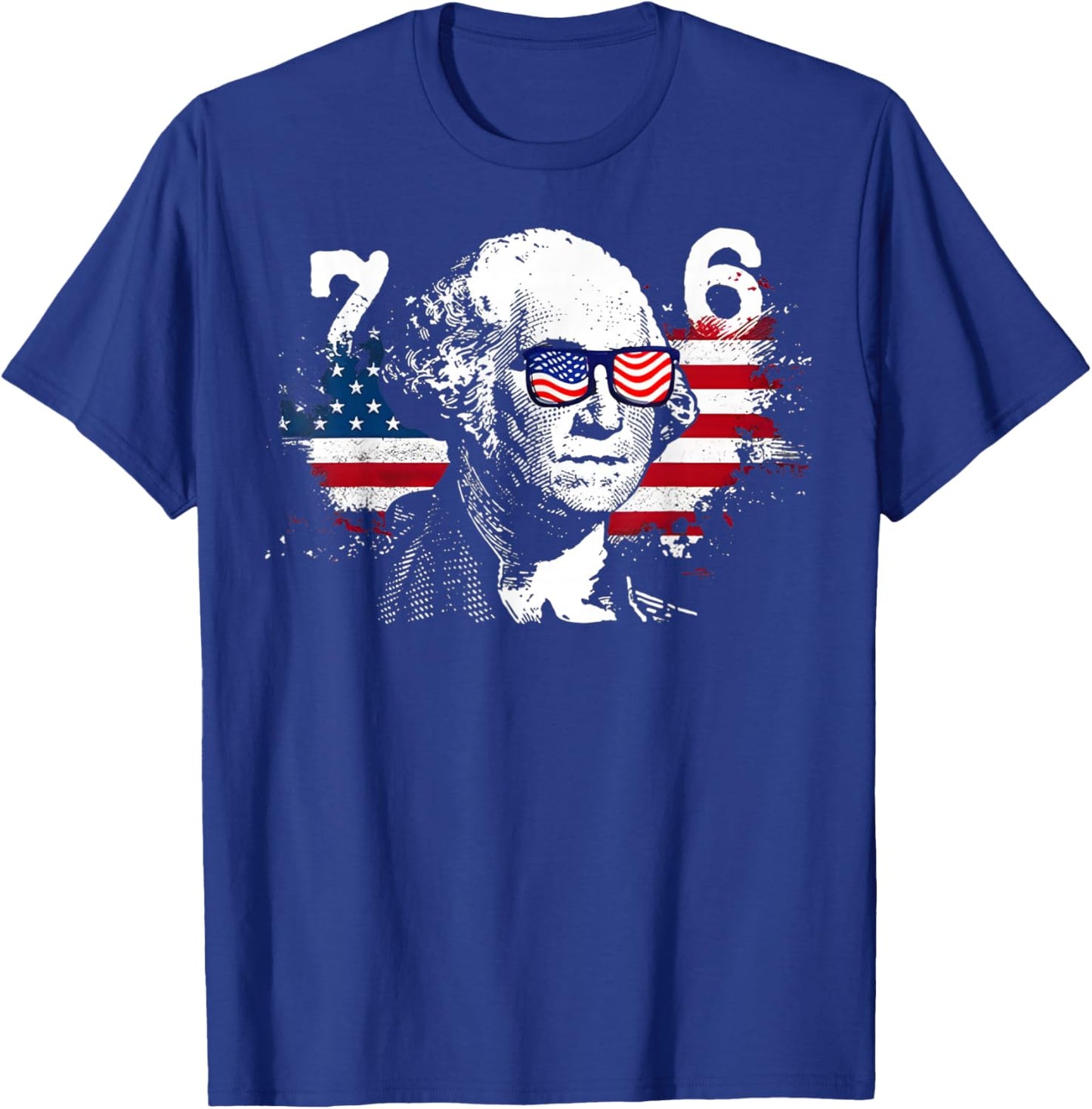 6-7 7-6 George Washington Shirt Six Seven Vintage USA Flag T-Shirt - T-Shirt | Royal
