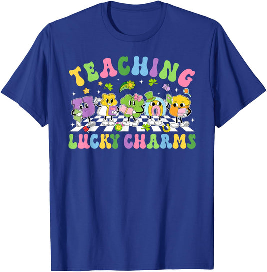 Teaching Lucky Charms St Patricks Day Irish Women Teacher T-Shirt - T-Shirt | Royal