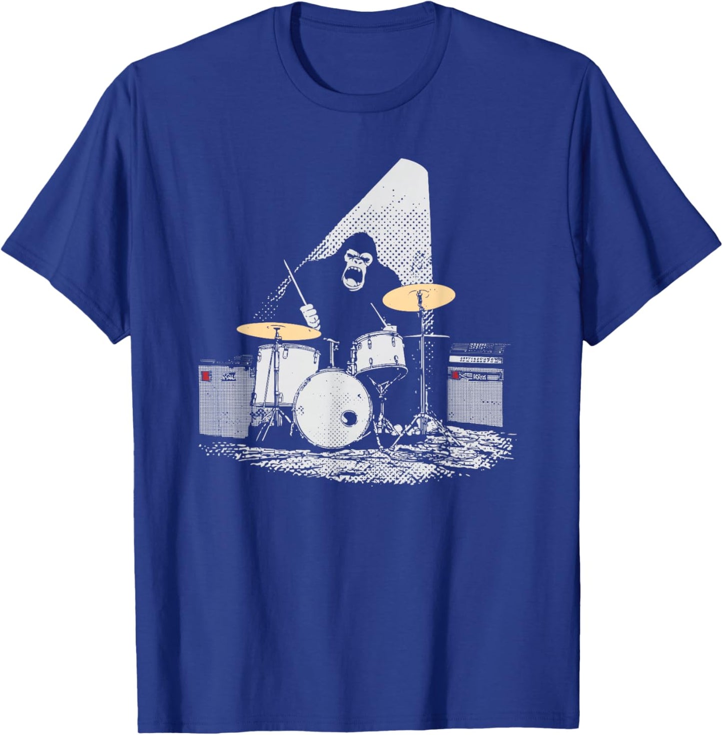 Bigfoot Drummer Retro Drums T-Shirt - T-Shirt | Royal
