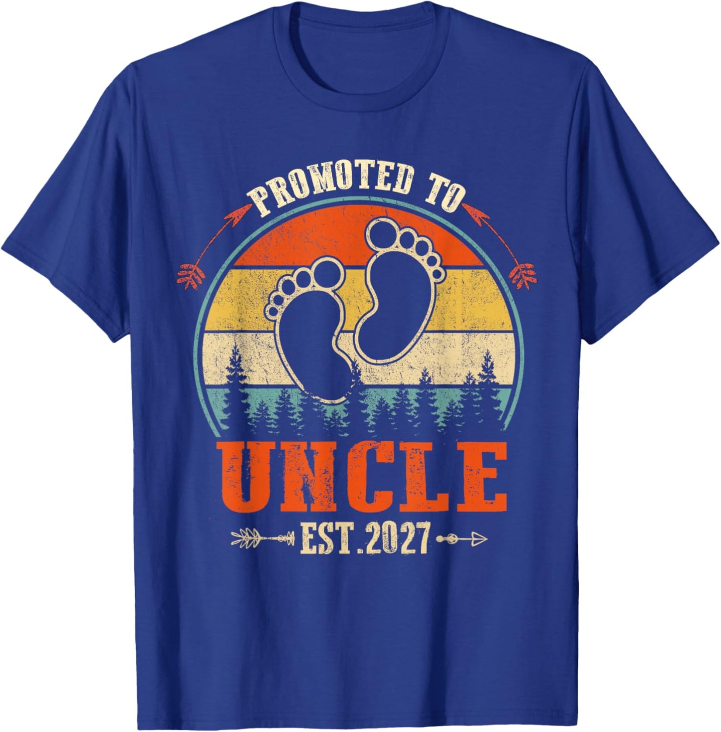 Promoted to Uncle 2027 - Present for First Time New Uncle T-Shirt - T-Shirt | Royal