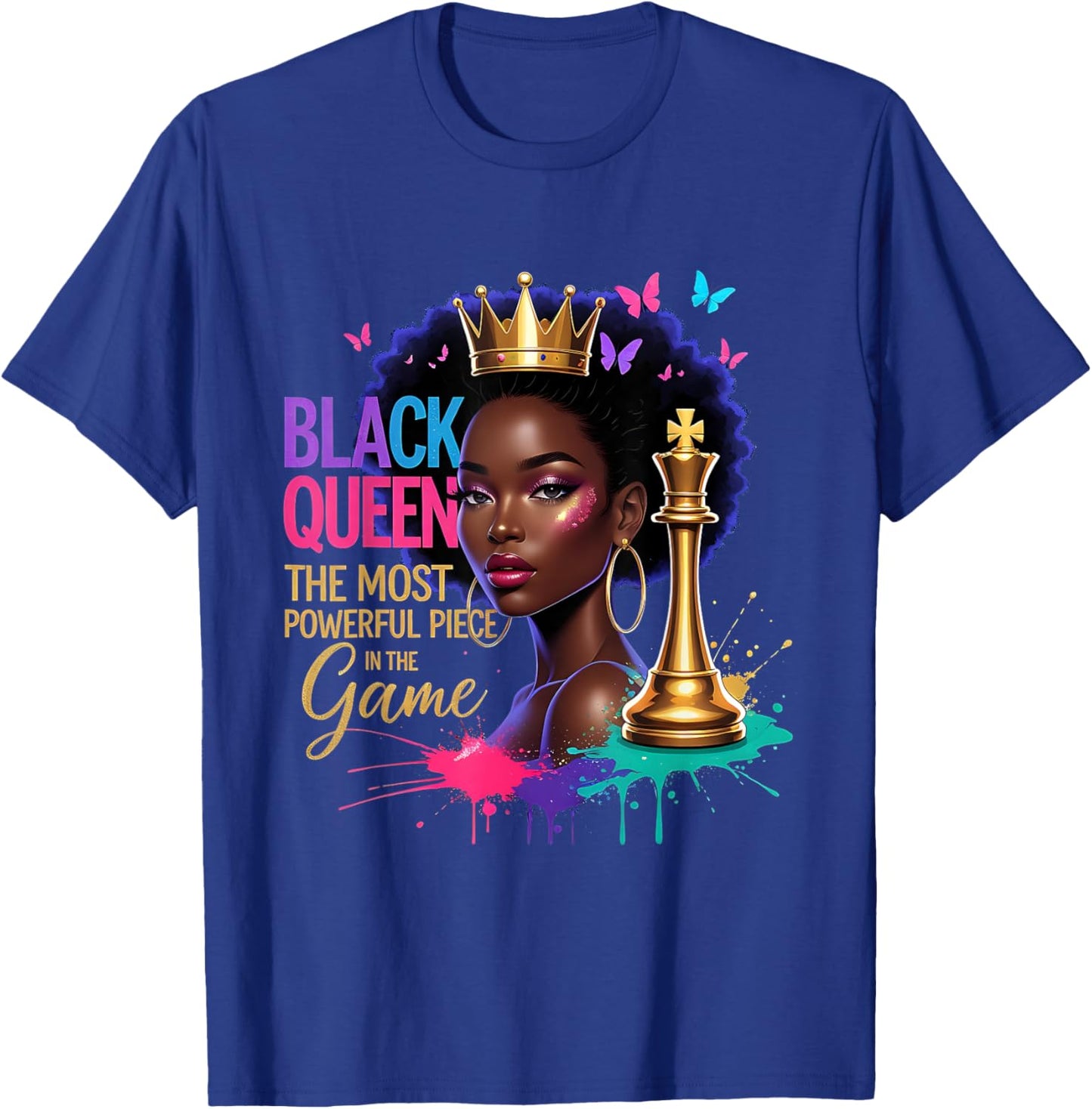 Melanin Queen Afro Girl Black Women African T-Shirt - T-Shirt | Royal