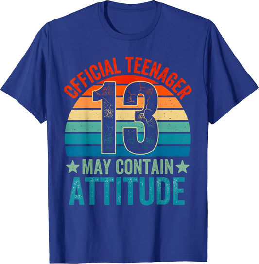 13th Birthday Boys Official Teenager Therteen Birthday T-Shirt - T-Shirt | Royal