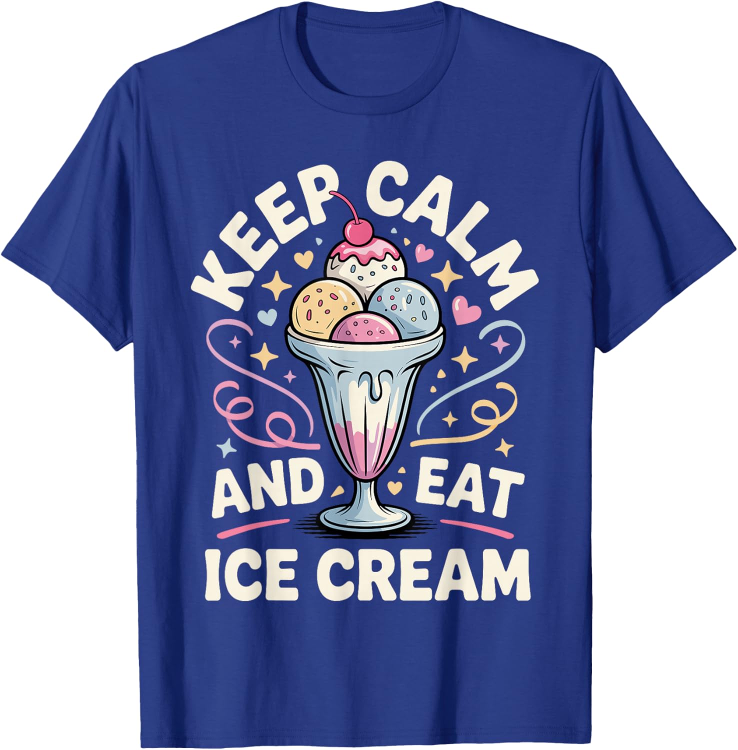 Funny Ice Cream Art Women Kids Dessert Ice Cream Fan T-Shirt - T-Shirt | Royal