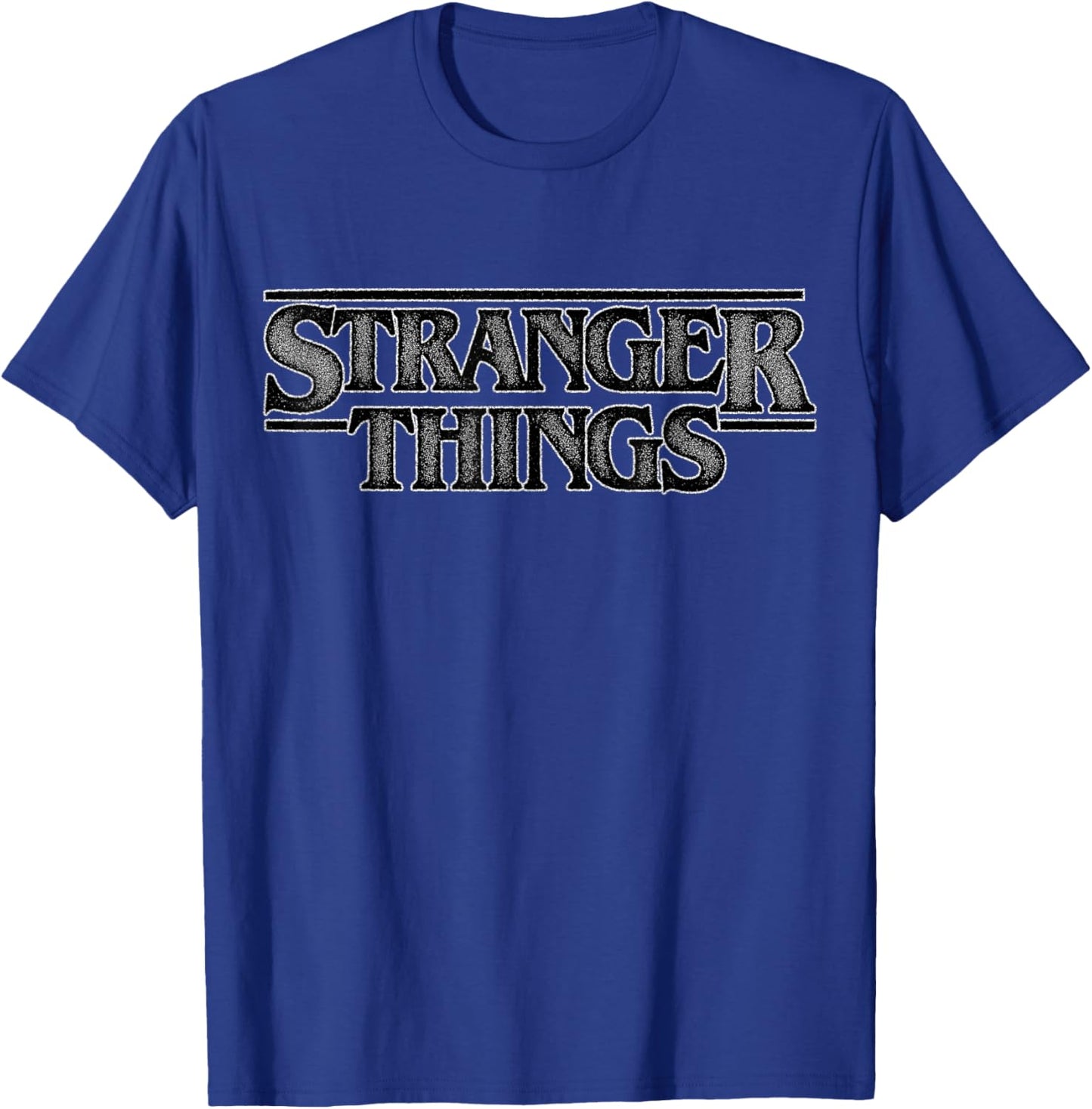 Stranger Things Season 5 Pointillism Style Black Logo T-Shirt - T-Shirt | Royal