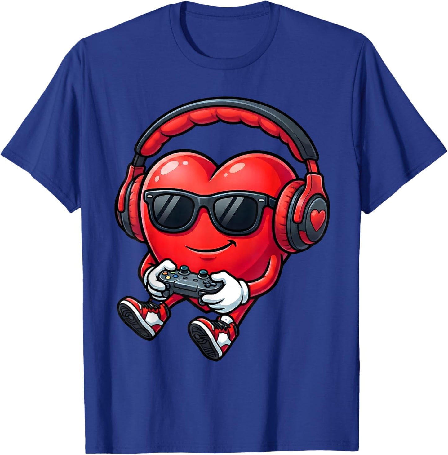 Valentines Day Red Heart Vday Gamer for Boys Kids Teen Youth T-Shirt - T-Shirt | Royal