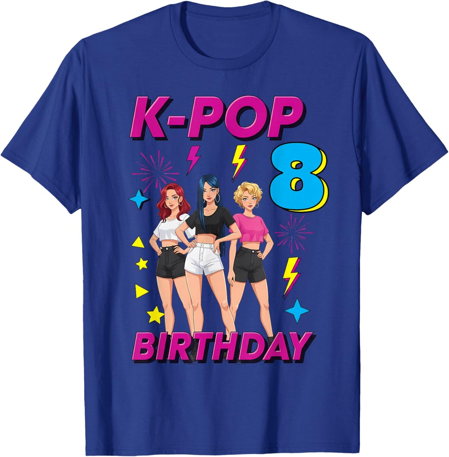 8 Years Old Birthday K Pop Kids 8th Birthday Girls K-pop T-Shirt - T-Shirt | Royal