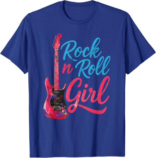 Rock'n Roll Girl Band Guitar Music Lover Girls & Women T-Shirt - T-Shirt | Royal