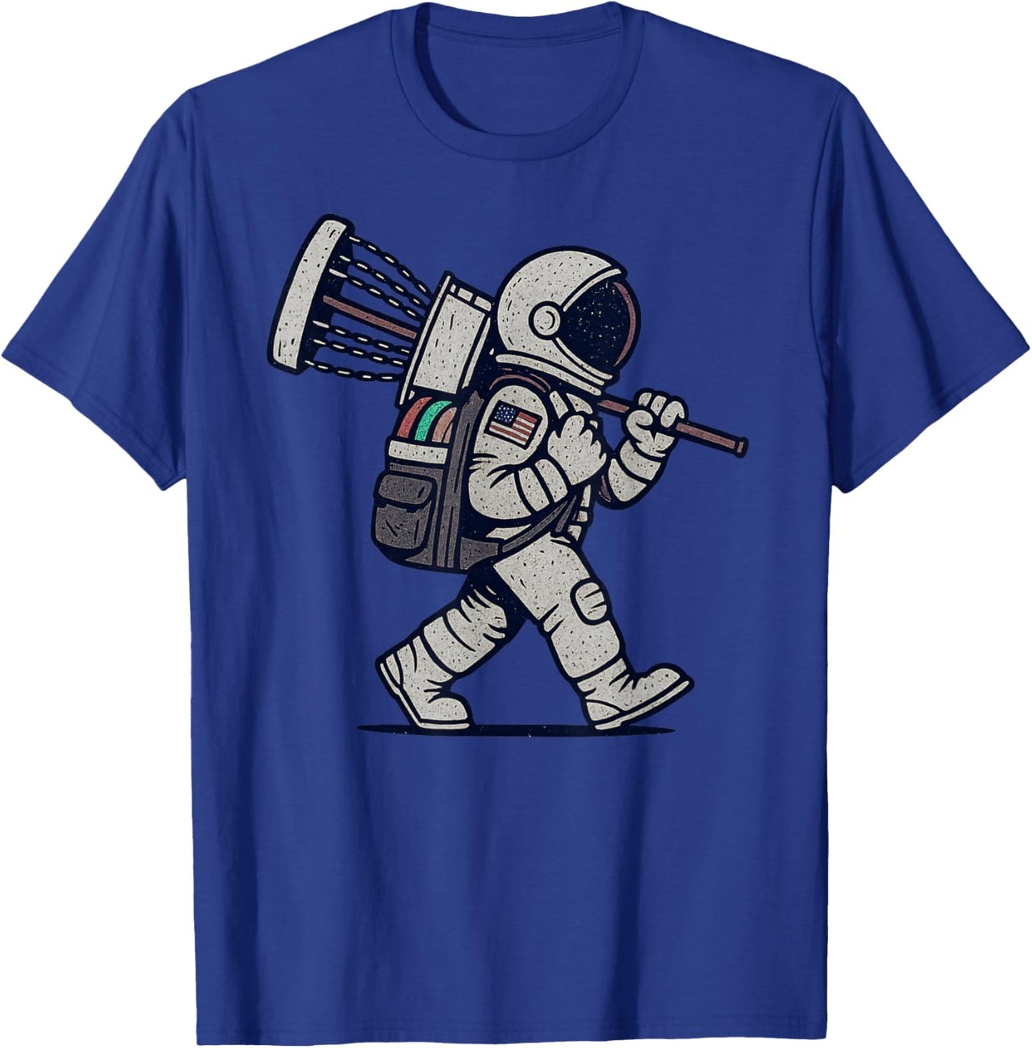Astronaut Disc Golfer Funny Disc Golf T-Shirt - T-Shirt | Royal