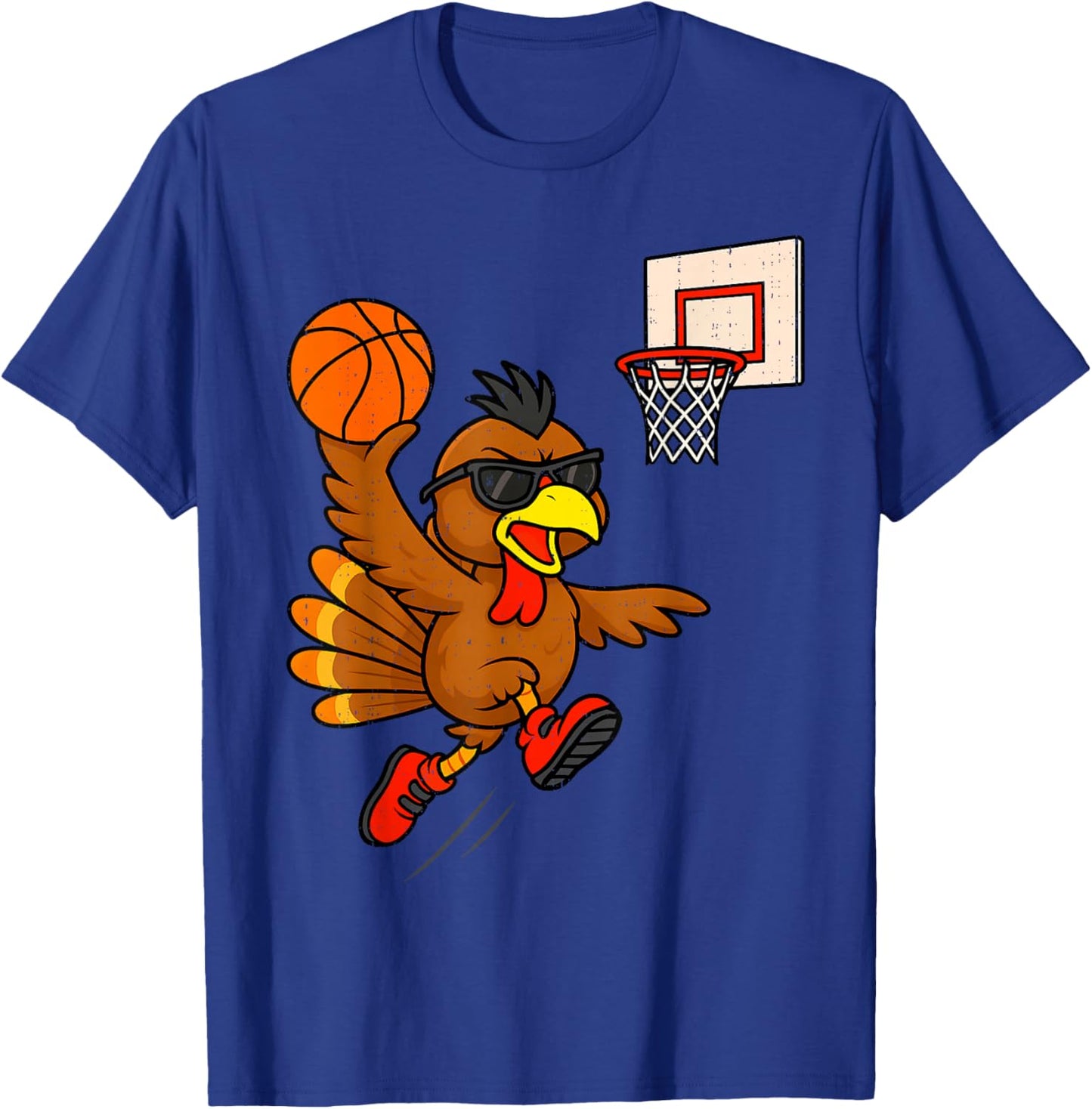 Funny Turkey Basketball Thanksgiving Sport Humor Men Boy Kid T-Shirt - T-Shirt | Royal