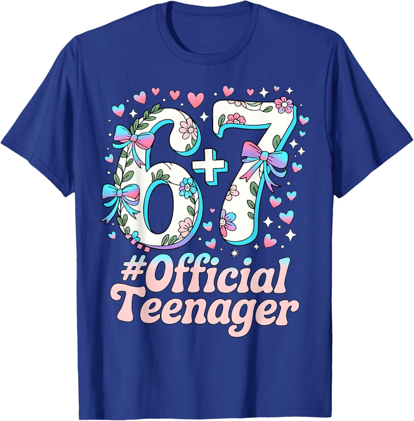 13 Years Official Teenager Cute 13th Birthday Six Seven T-Shirt - T-Shirt | Royal