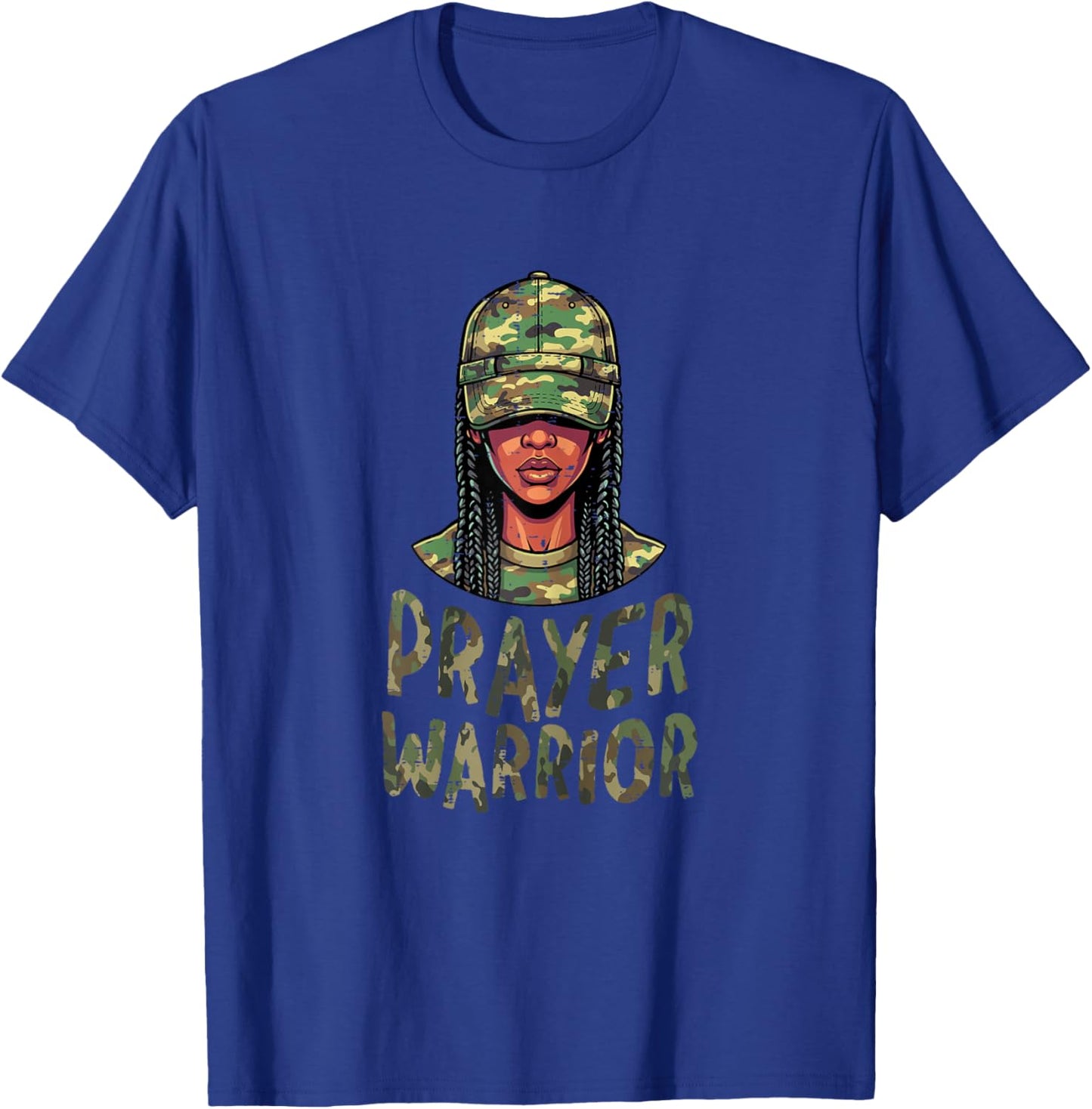 Christian Camo Woman Prayer Warrior Jesus Women Girls Kids T-Shirt - T-Shirt | Royal