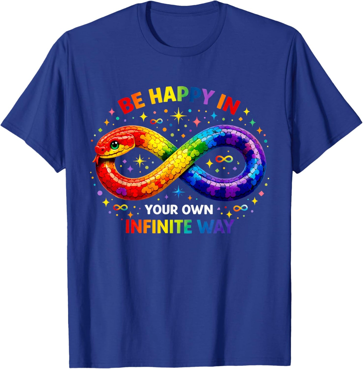 Infinite Snake Be Happy in Your Own Way Autism Awareness Kid T-Shirt - T-Shirt | Royal