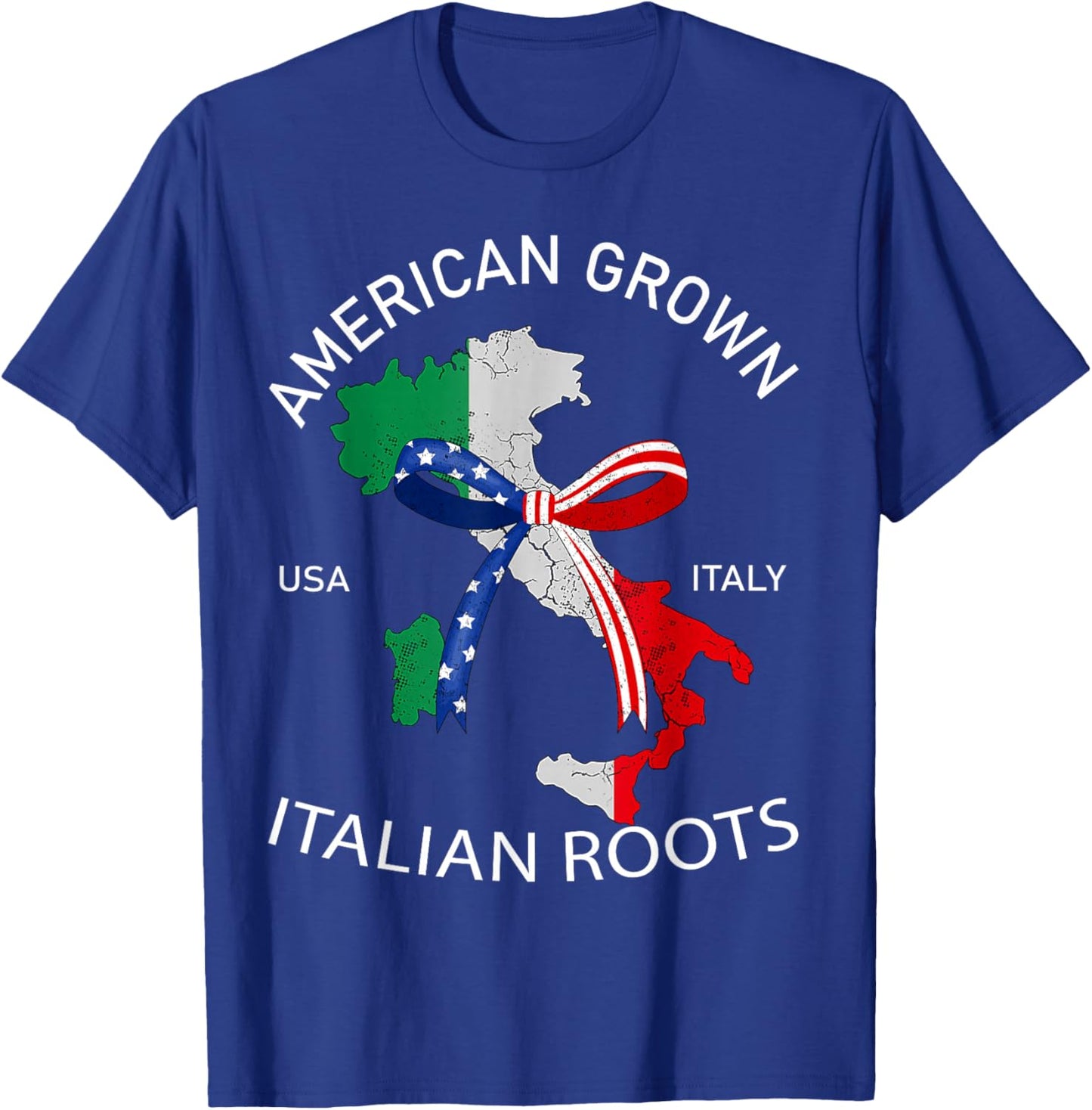 Italian Roots American Grown Coquette Bow Map Flag Women T-Shirt - T-Shirt | Royal
