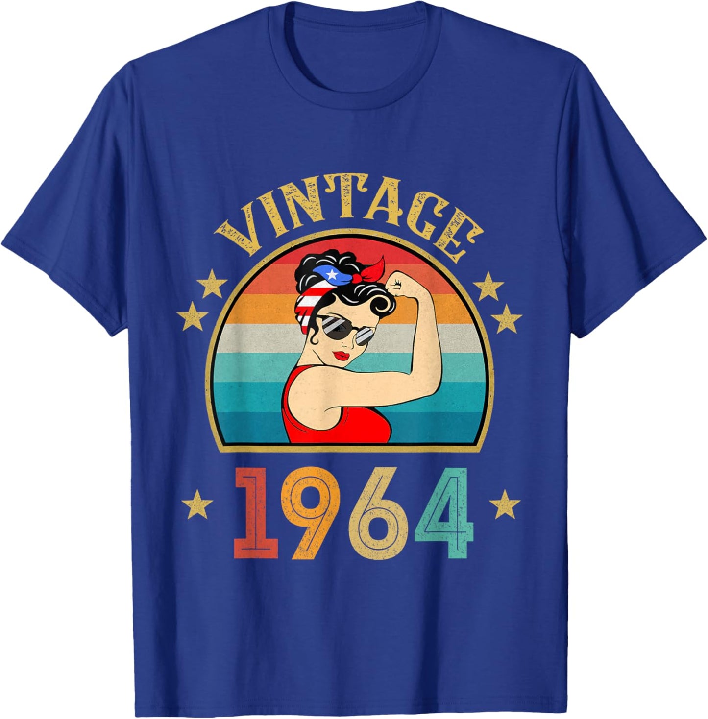 62th Birthday Gift 62 Years Old Retro Vintage 1964 T-Shirt - T-Shirt | Royal